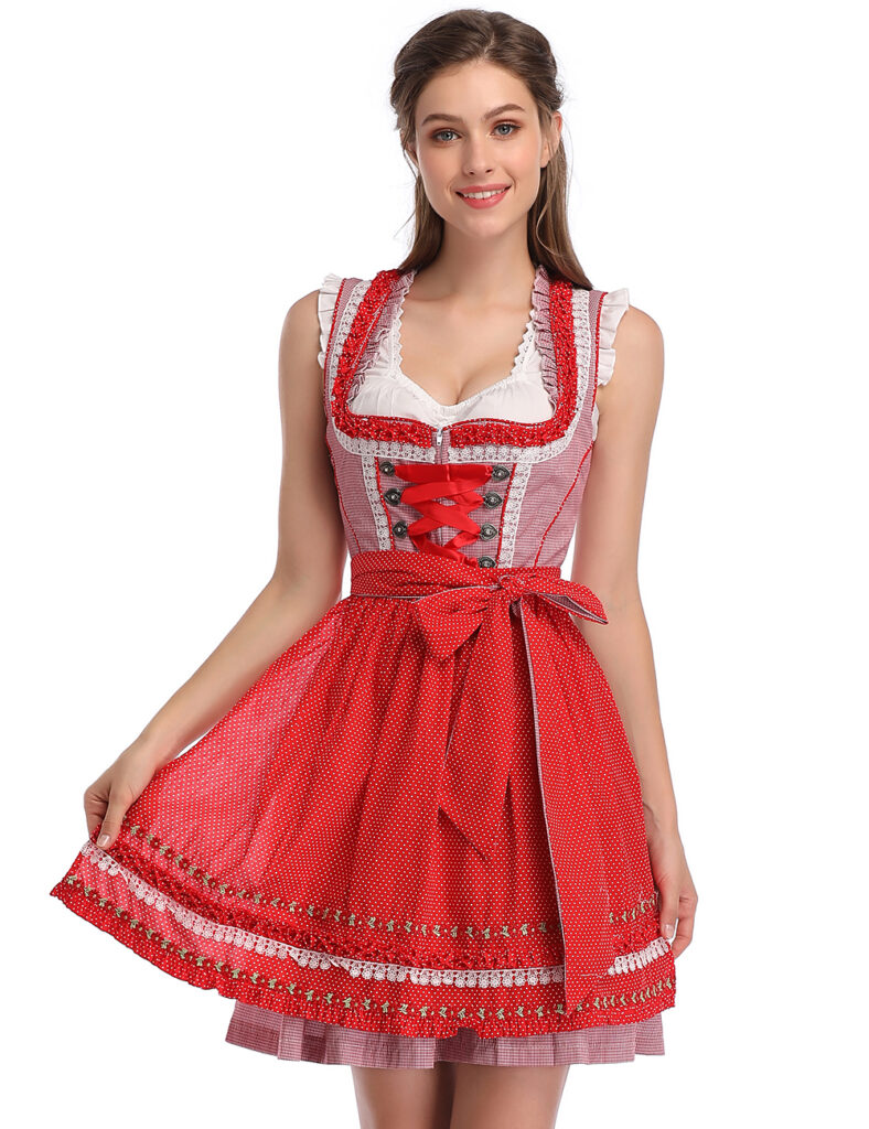 Kojooin Women's German Dirndl Dress Costumes Set For Bavarian ...