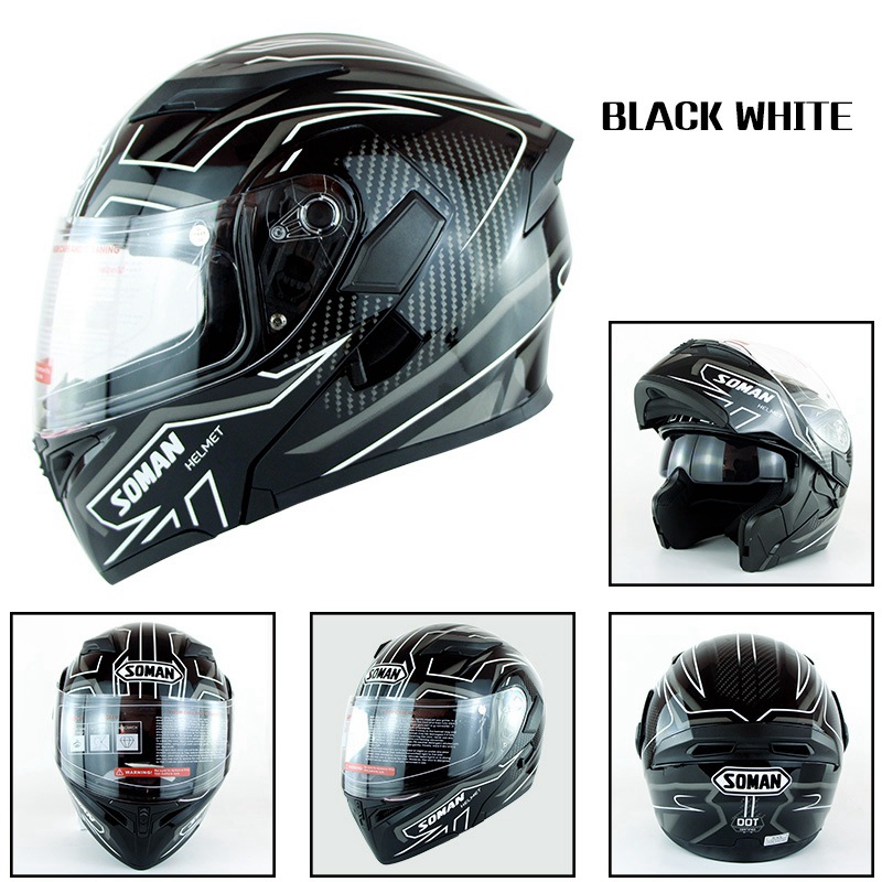 Motorcycle Helmet Unisex Double Lens Uncovered Helmet Off-road Safety