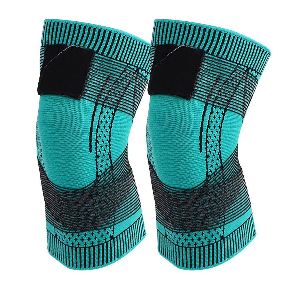 1 Pair Knit Sports Knee Pads Breathable High Elastic Non-slip Knee Brace Wrap Knee Compression Sleeve purple M