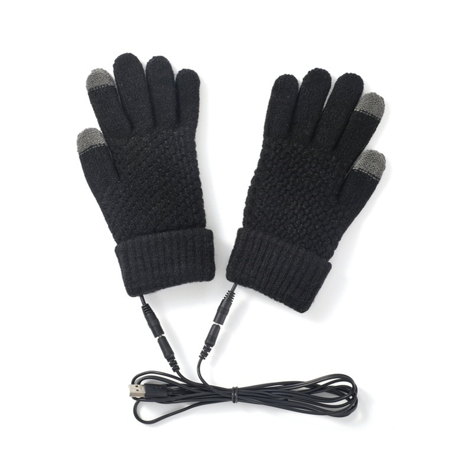 1 Pair Heated Gloves Built In Heating Sheet 5V 1A USB Powered Winter Thermal Warm Gloves With Touch Screen Function For Men Women