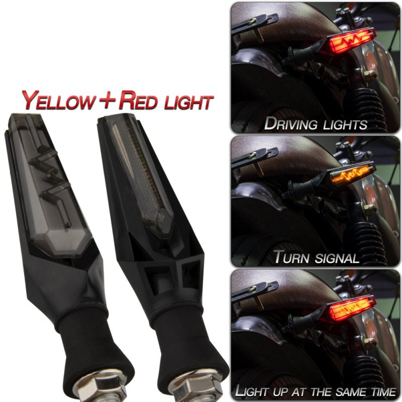 1 Pair Motorcycle Accessories Ecg Wave Type Flow Mode Led Turn Signal Lights
