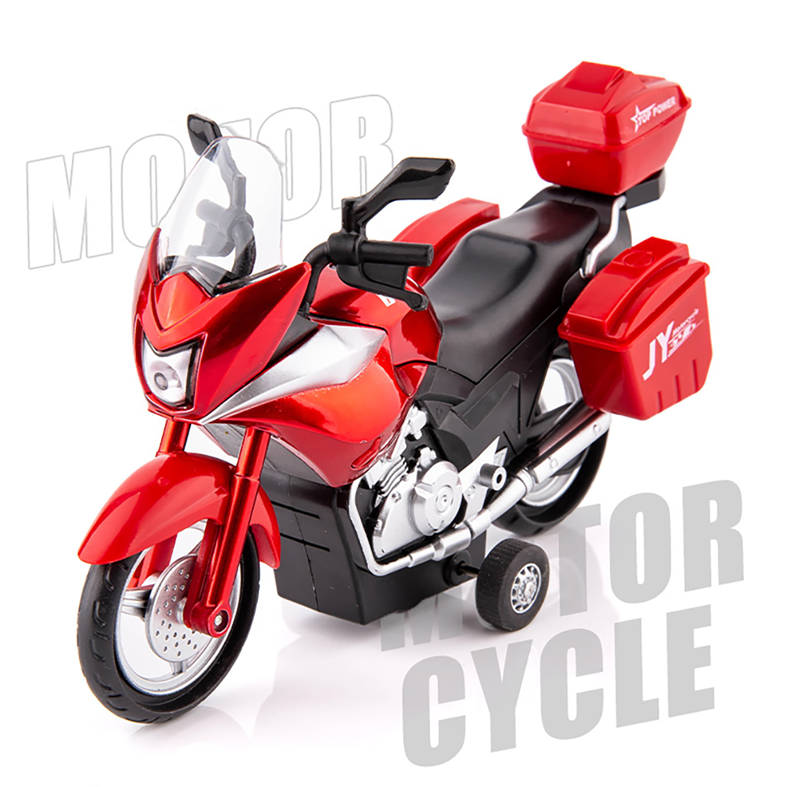 1:14 Alloy Motorcycle Model Simulation Pull-back Diecast Motorcycle With Figure Doll For Boys Birthday Christmas Gifts Home Decor VB32513