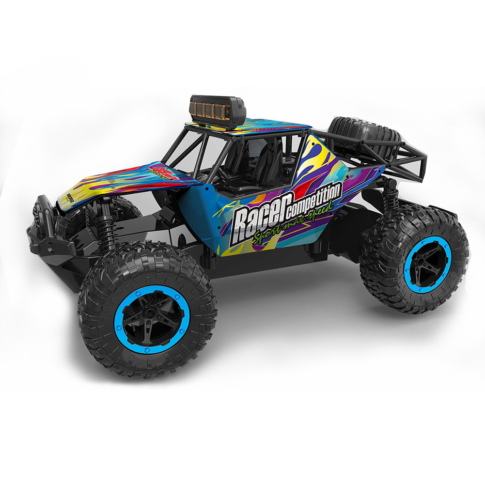1:16 2.4G RC Climbing Car with Lights Throttle 2WD Big-foot High-speed RC Car Model Toys