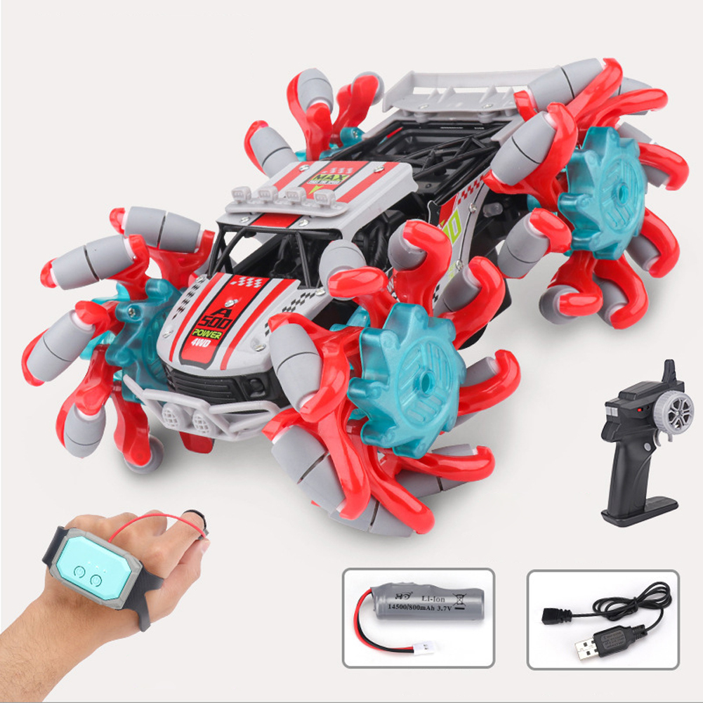 1:16 Mini Remote Control Car Gesture Induction Deformation Off-road Vehicle with Light Cv-a500-1 Blue Watch Control
