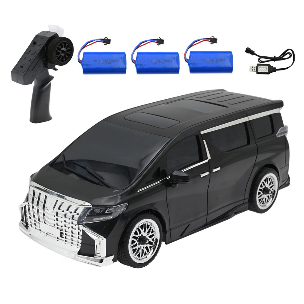 1:16 Mn-68 Full Scale 2.4g RC Car Rear Drive Drift USB Rechargeable RC Car Model Toys Black 3 Batteries