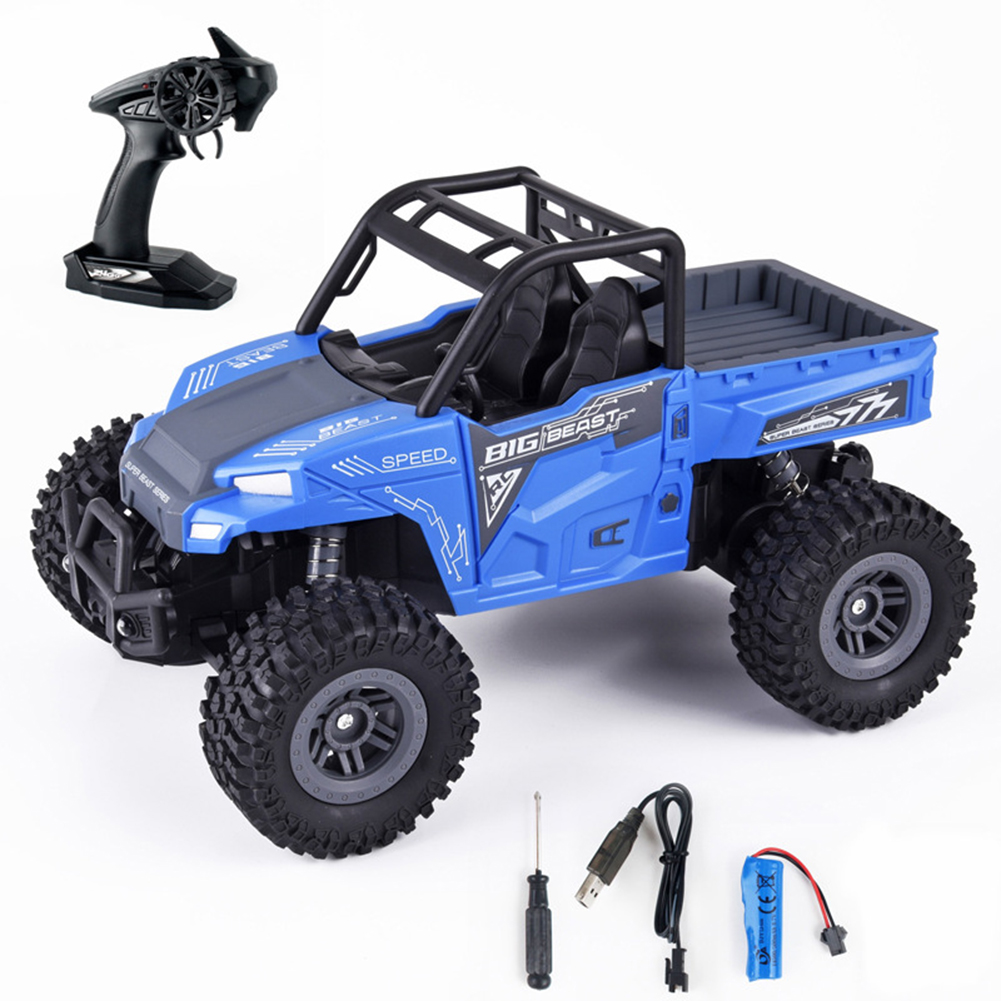 1:18 High-speed Off-road Truck with Lights Children 2.4g Remote Control Car Model Toys Green