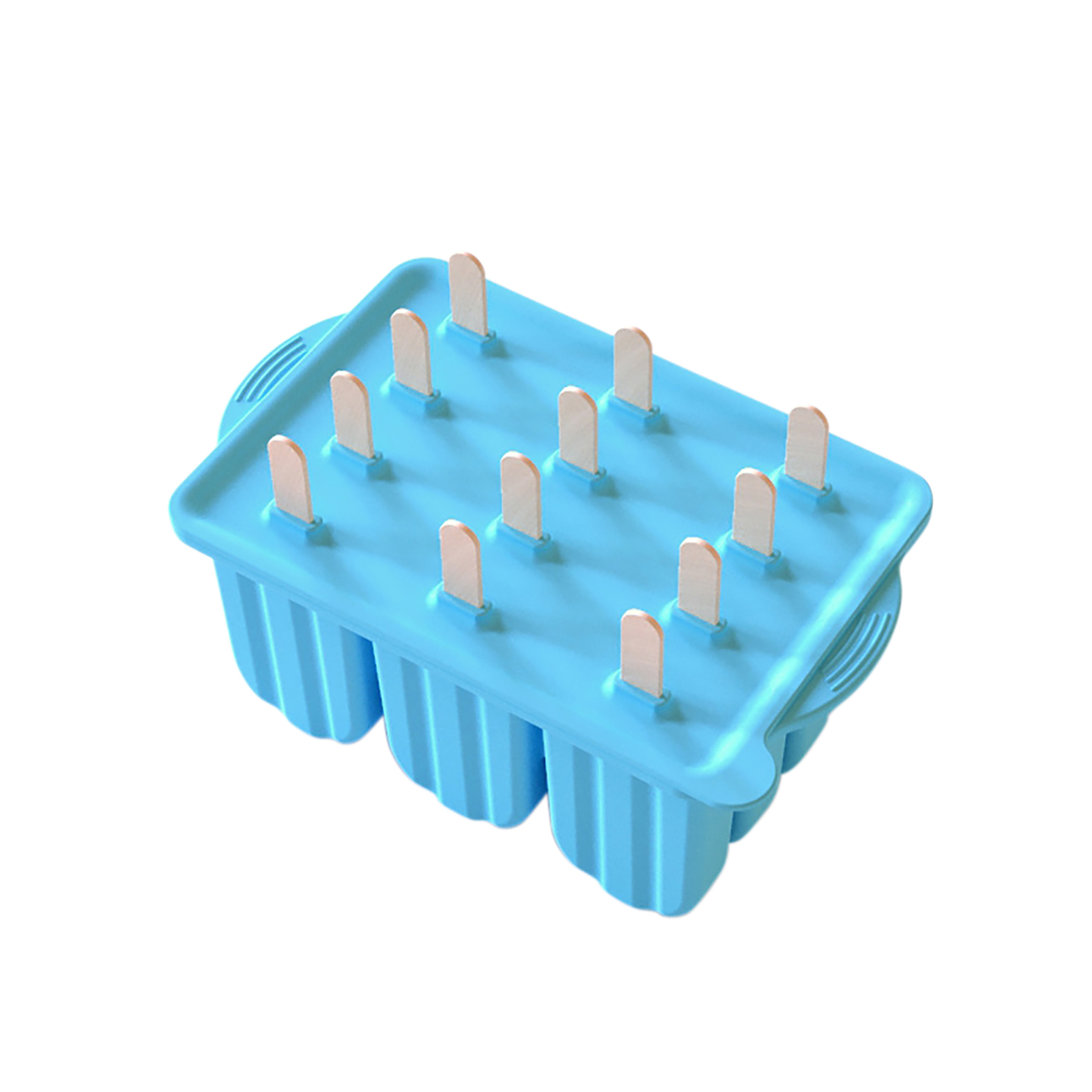 12 Cavity Silicone Popsicle Molds With 50pcs Popsicle Sticks Summer Diy Popsicle Maker Mold Ice Cream Mold