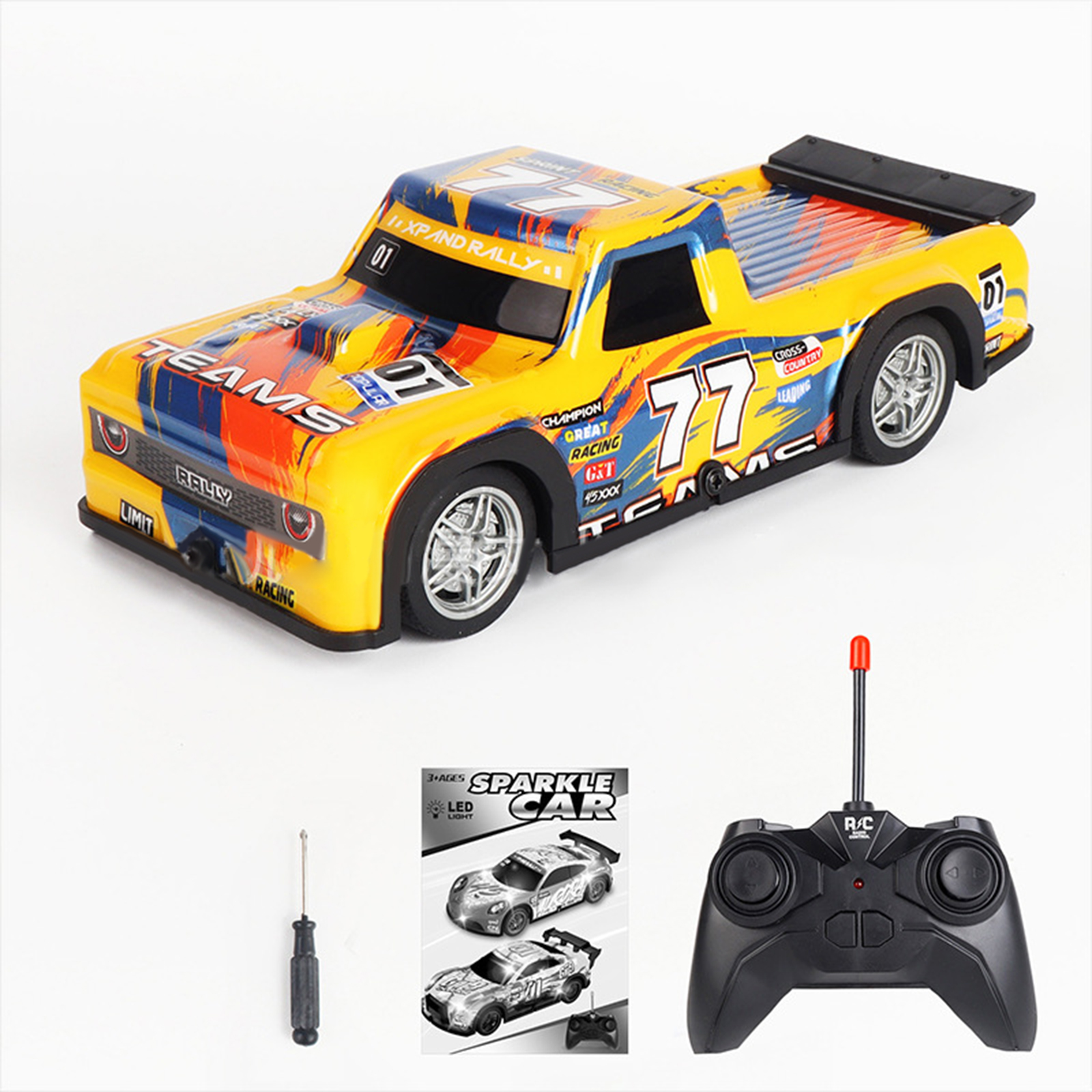 1:22 27HZ Remote Control Racing Car With LED Light 4-Channel Rc Drift Car Model Ornaments Birthday Gifts For Boys (Without Battery)