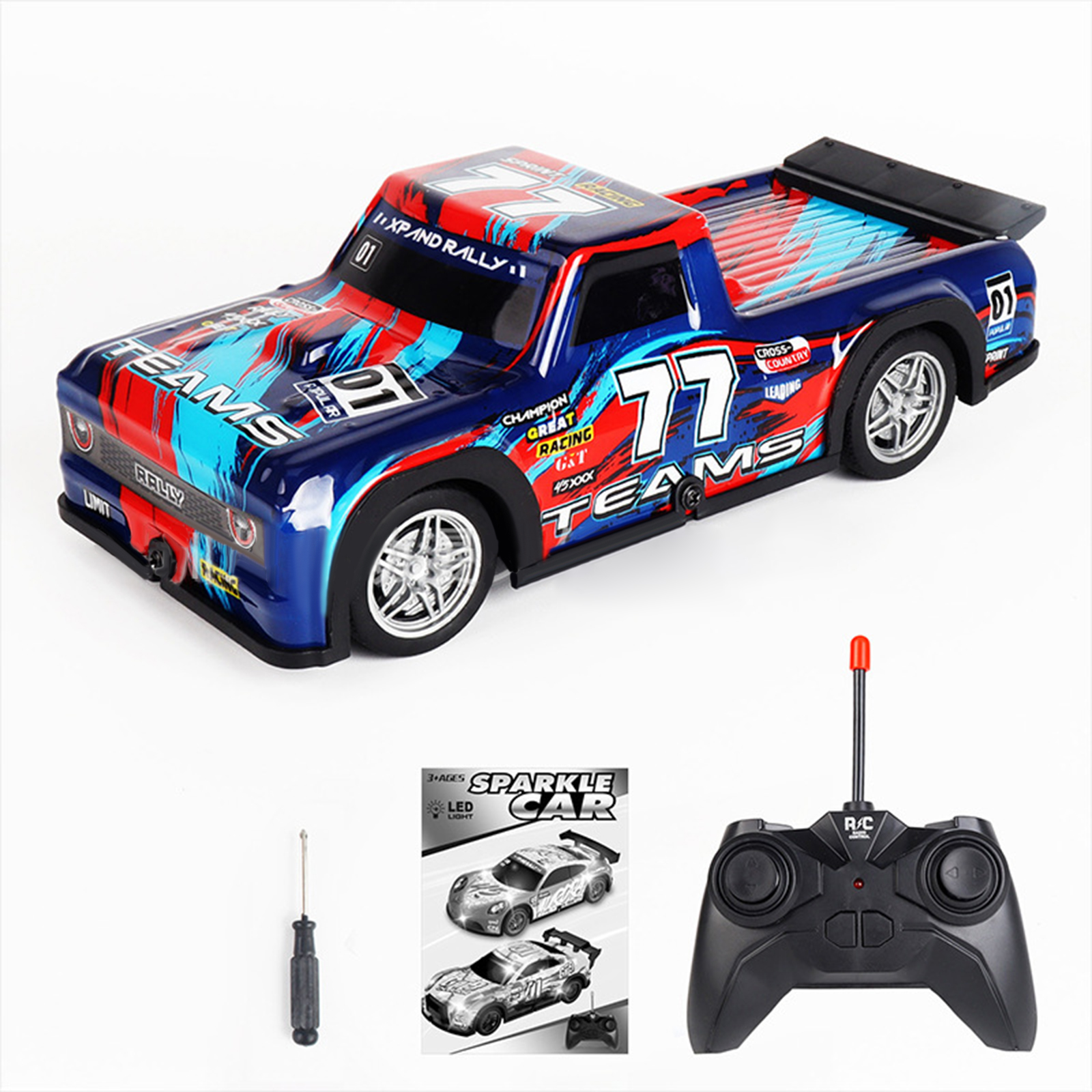 1:22 27HZ Remote Control Racing Car With LED Light 4-Channel Rc Drift Car Model Ornaments Birthday Gifts For Boys (Without Battery)