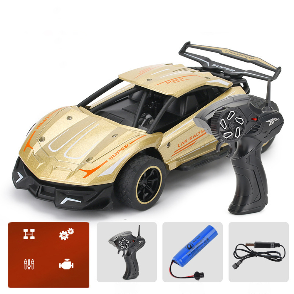 1:24 2.4g Remote Control Car Alloy High-speed Rc Sports Car Rechargeable Off-road Vehicle Children Toys For Gifts orange (33812) 1:24