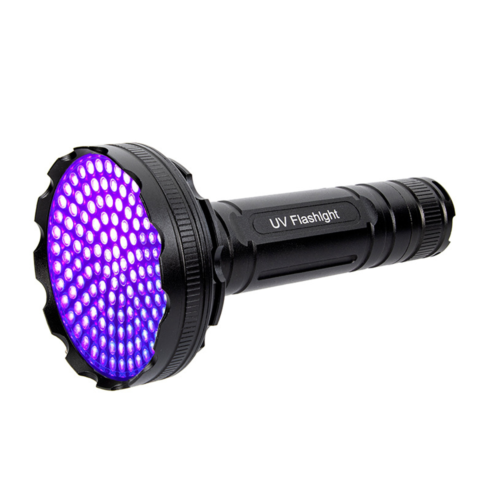 128LEDs UV Flashlight With Anti Slip Handle 395nm Wavelength High-strength Aluminum Alloy UV Torch Tool For Money Jewelleries Collections UV Flashlight