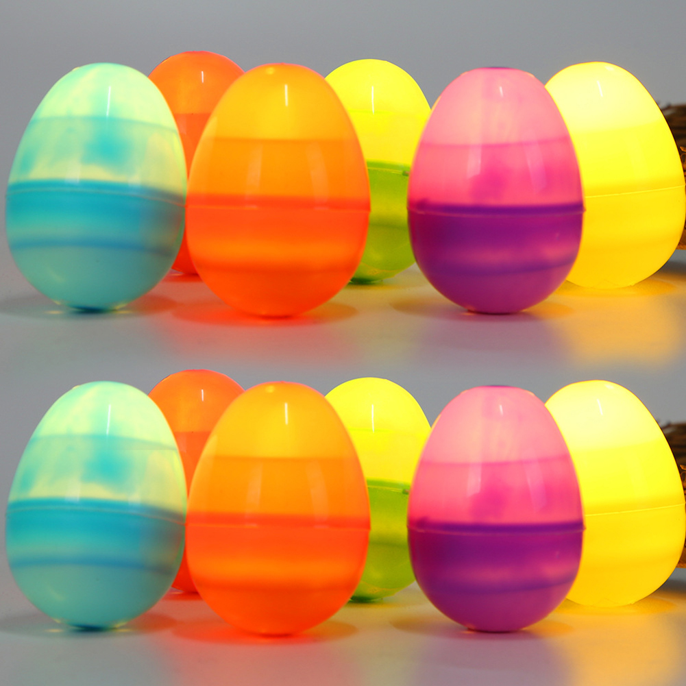 12pcs Fillable Colorful Easter Egg Wedding Birthday Party Diy Crafts Home Decor For Easter Decoration