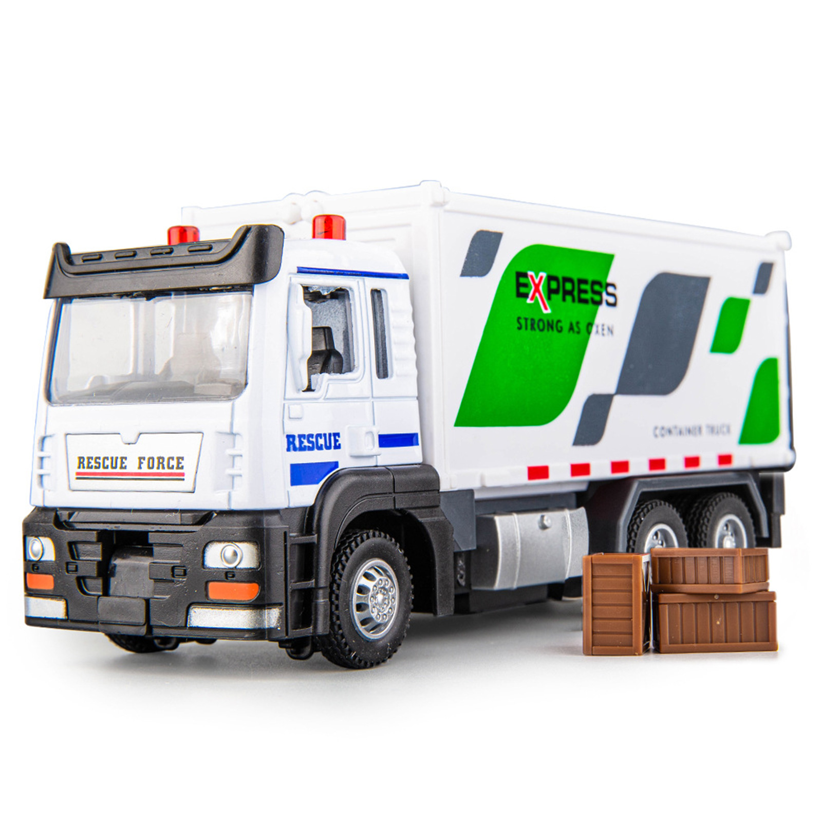 1/32 Simulation Truck With Sound Light Alloy Pull Back Car Model Ornaments For Boys Gifts Home Decoration