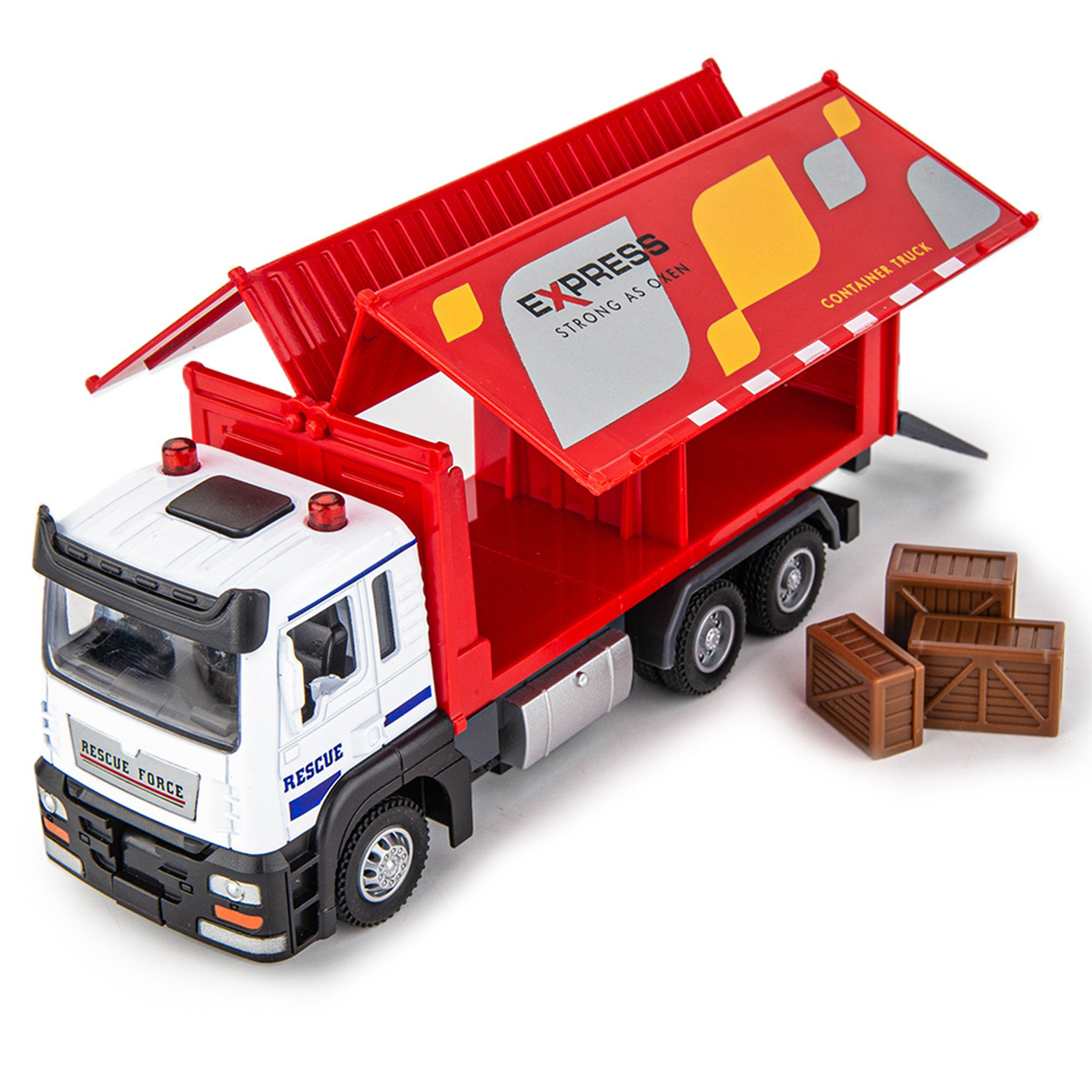 1/32 Simulation Truck With Sound Light Alloy Pull Back Car Model Ornaments For Boys Gifts Home Decoration