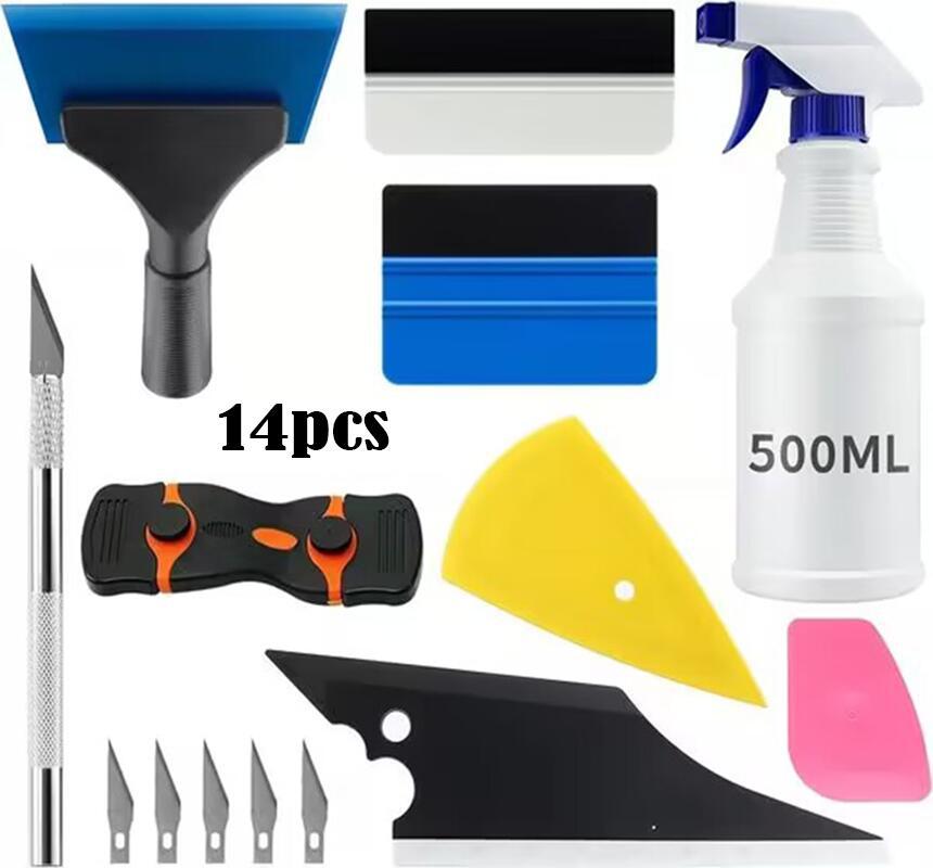 14Pcs Car Window Tint Application Tools Film Squeegee Spray Bottle Professional Vehicle Vinyl Wrap Installation Kit