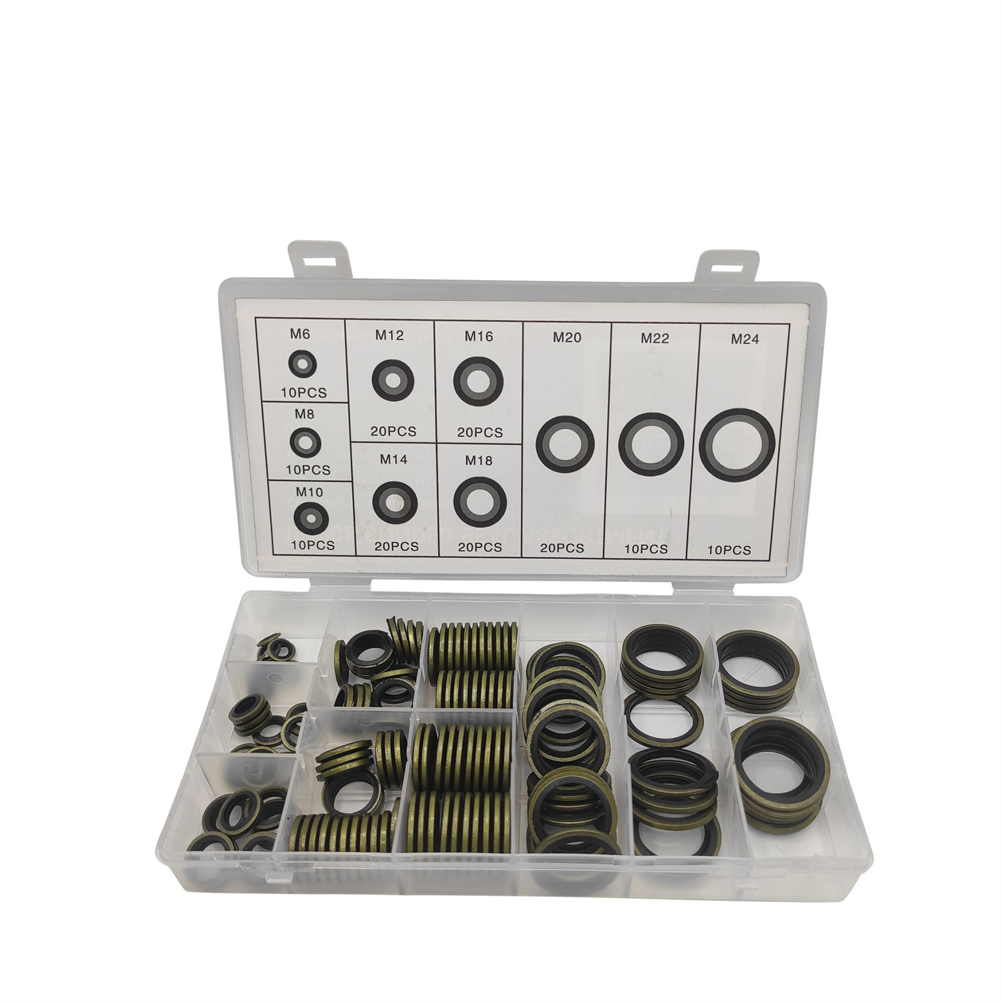 150pcs Sealing O Ring Assortment Kit M6 M8 M10 M12 M14 M16 M18 M20 M22 M24 Oil Drain Screw Washer Combination Set
