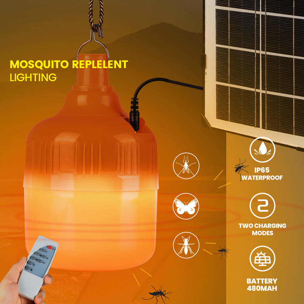 150w Solar Light Bulb Waterproof Remote Control 3-level Adjustable Mosquito Repellent Lam