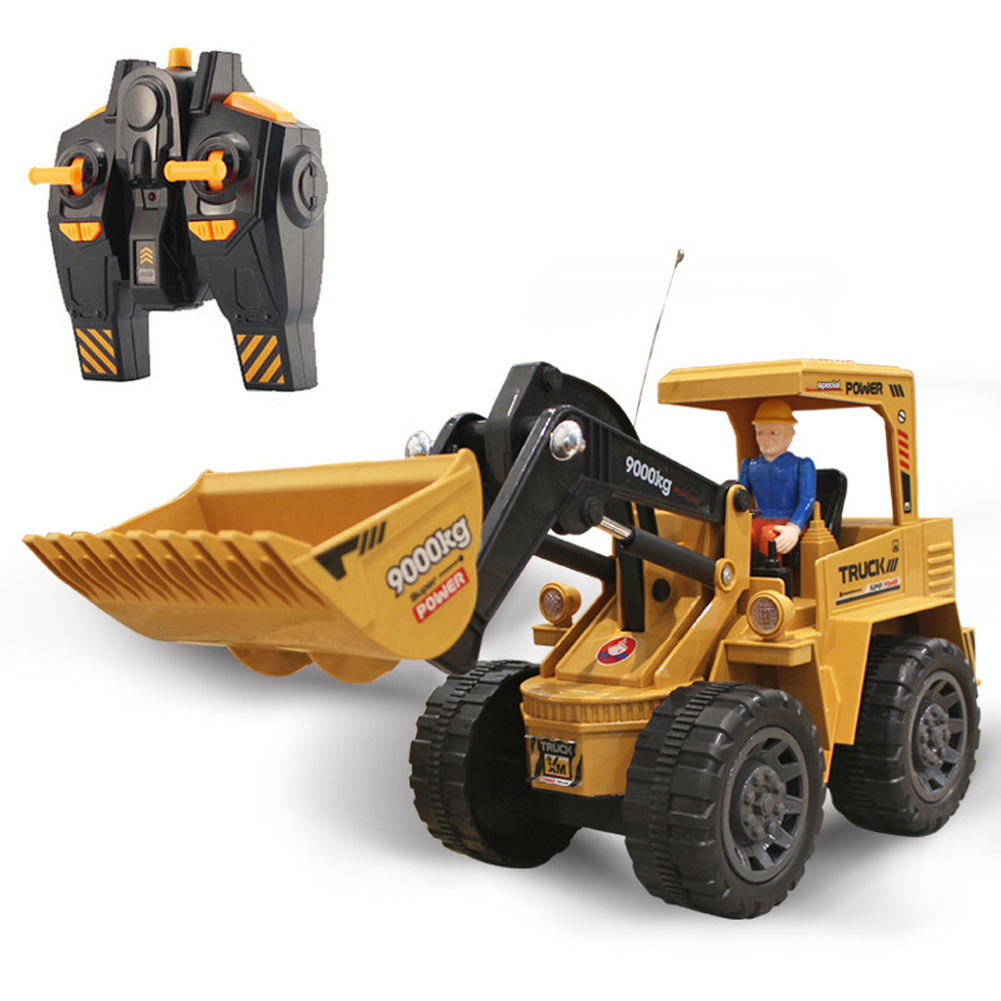 1:8 2.4g Remote Control Bulldozer with Light Music Rechargeable Electric Engineering Vehicle Gifts for B