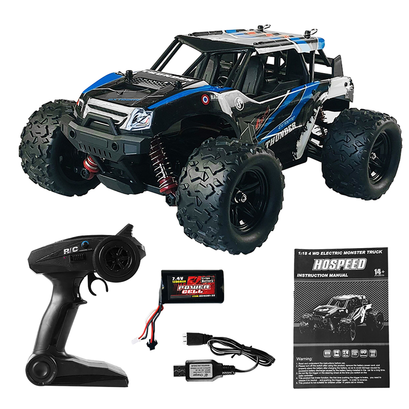 18311/18312 2.4GHz 1:18 Remote Control Car High-speed 36Km/h Off-Road Vehicle 4WD Rc Car Toy For Birthday Gifts 18311