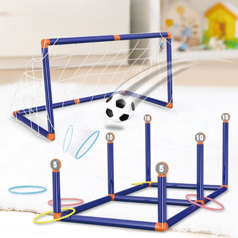 2 in 1 Competitive Game Set Children Football Goal Post Net Ring Throwing Toys Indoor Outdoor Game For Kids