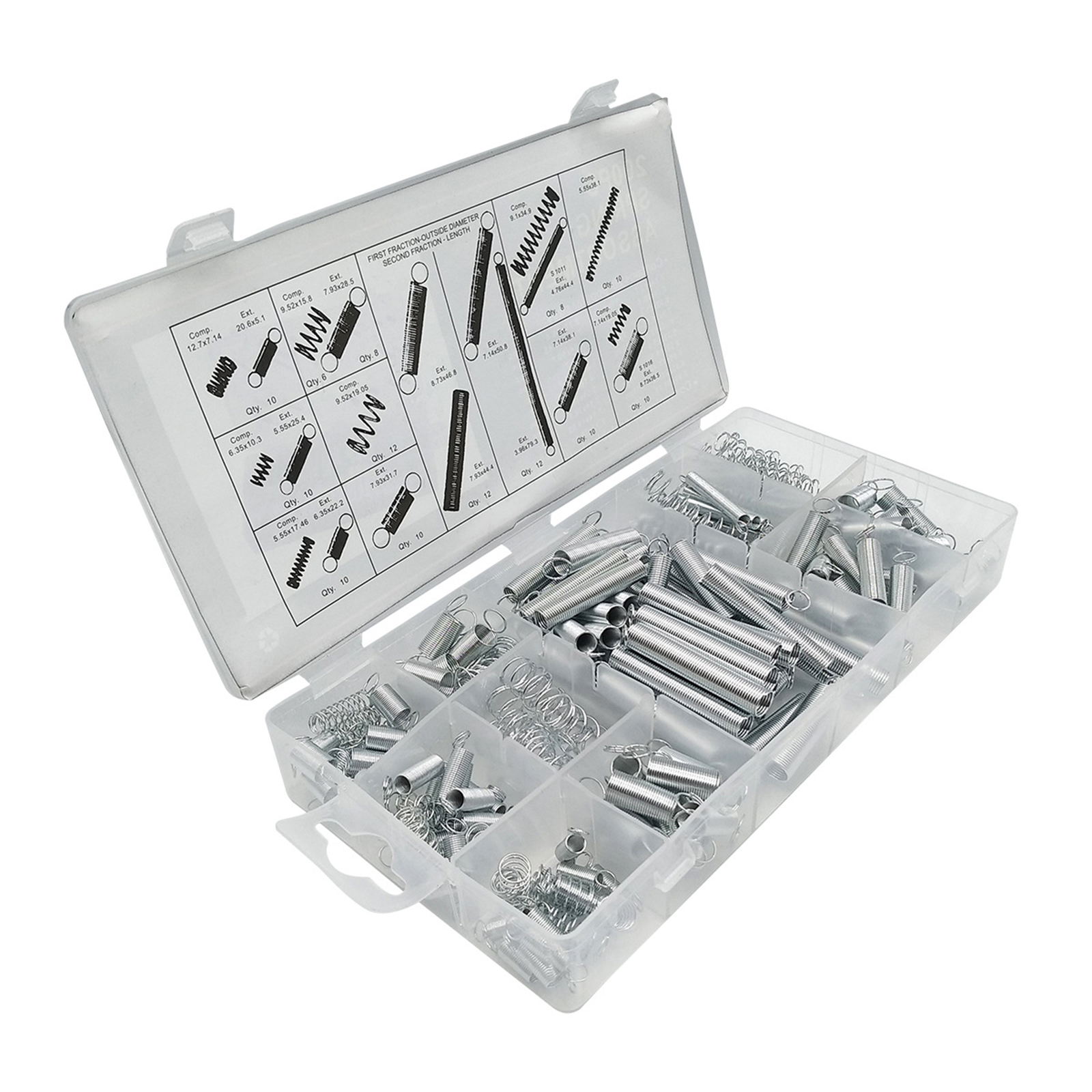 200pcs Compression Extension Spring Assortment Set Steel Metal Tension Springs Replacement Kit