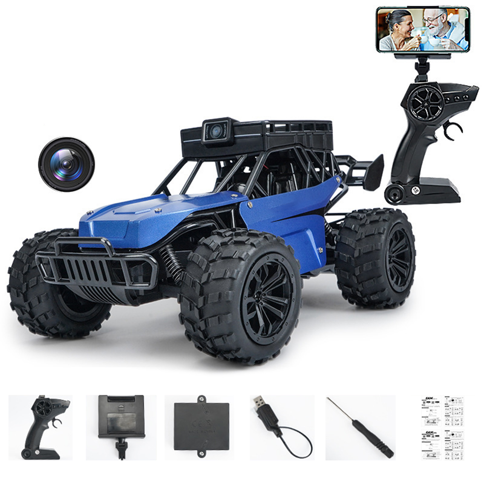 2.4G RC Car with 1080p 5g Wifi Camera Long Range Real Time Voice Chatting Radio Speaker Remote Control Car
