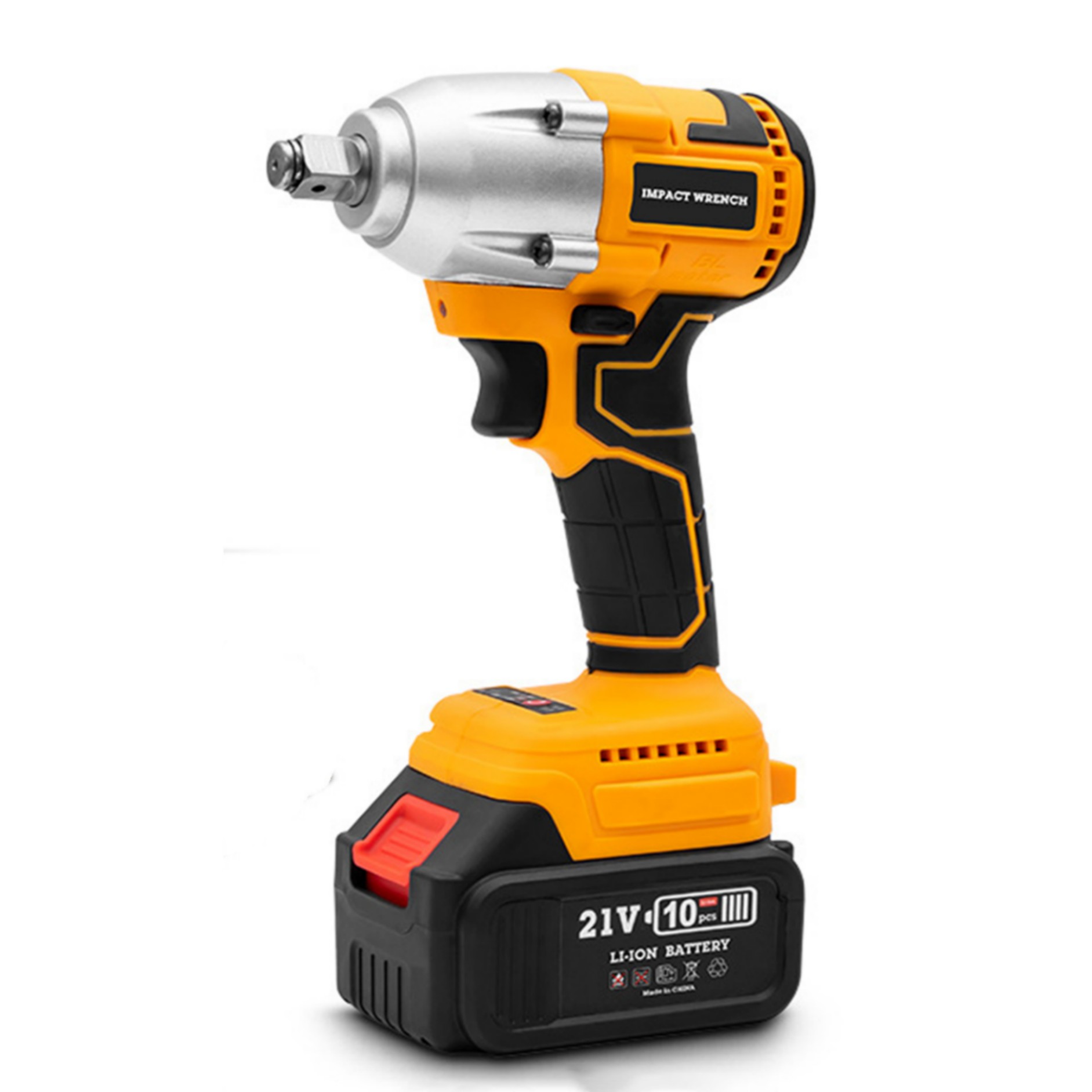 2-in-1 Cordless Impact Wrench Screwdriver 21V 3000mah  3ah Fast Charging Battery with LED Indicator Yellow