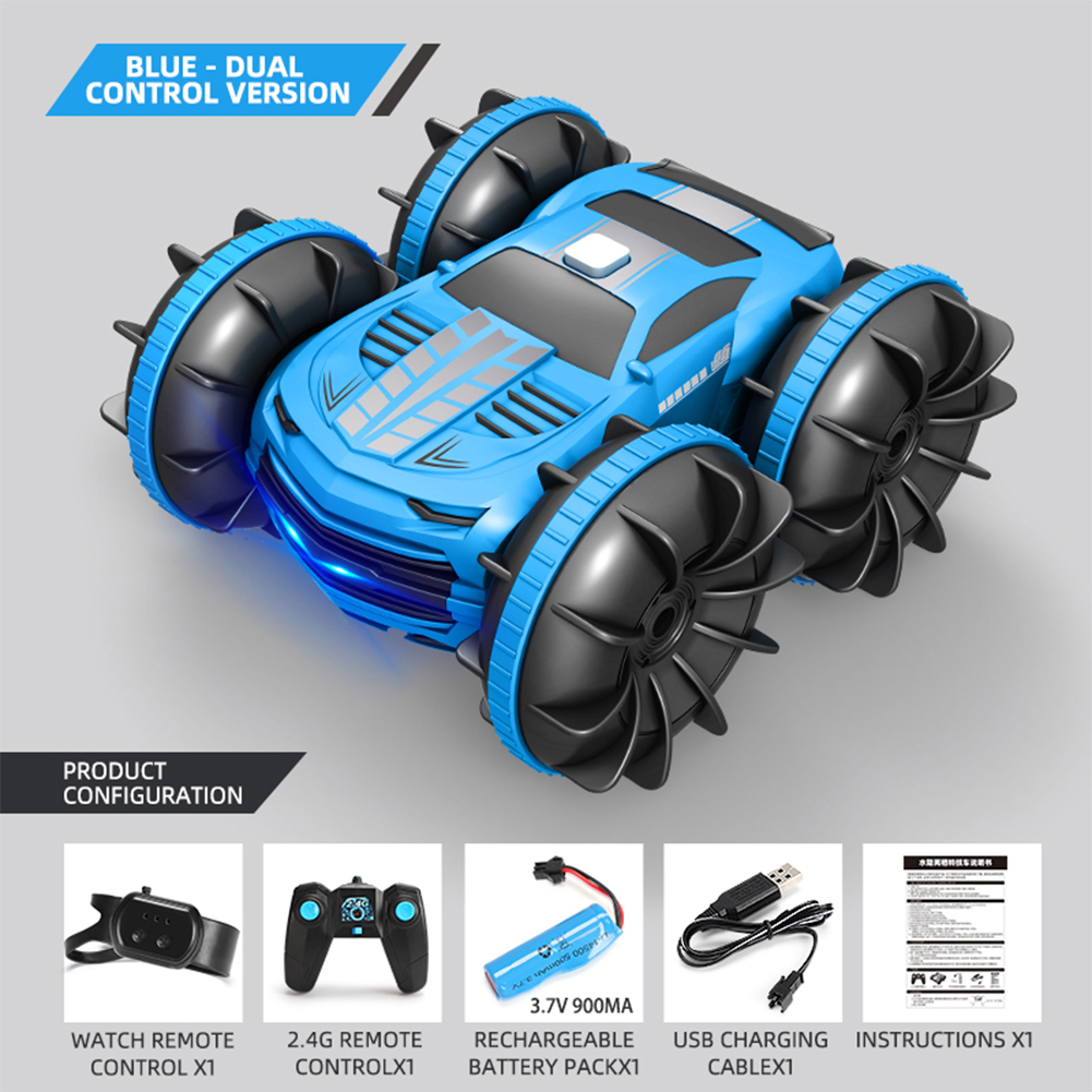 2in1 Rc Car 2.4ghz Remote Control Boat Waterproof Radio Controlled Stunt Car 4wd Vehicle All Terrain Beach Pool Toys For Boys