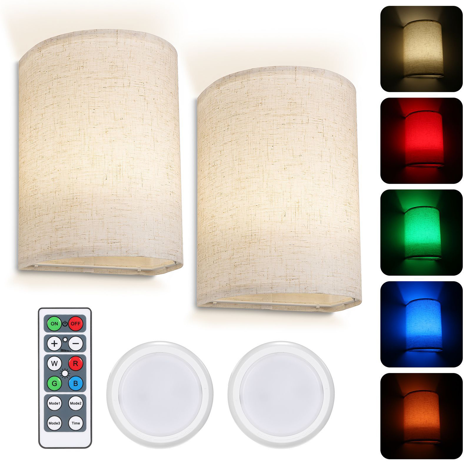 2pcs Led Wall Lamp With Remote Control 3 Color Temperature Rechargeable Wireless Design Bedroom Bedside Lamp For Bedrooms Living Rooms