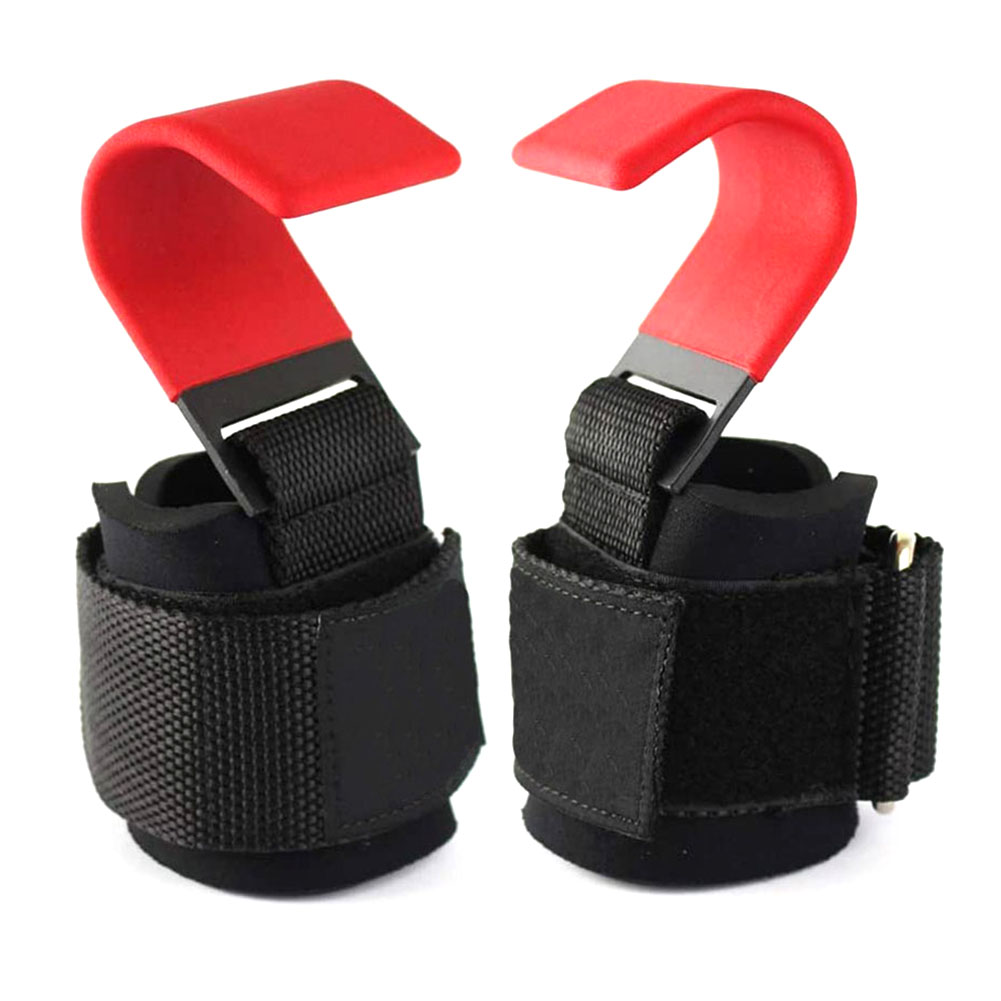 2pcs Weight Lifting Hook Grips With Wrist Wraps Gym Fitness Hook Suitable For Weightlifting Pull-ups