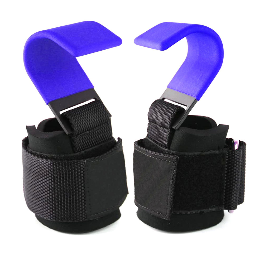2pcs Weight Lifting Hook Grips With Wrist Wraps Gym Fitness Hook Suitable For Weightlifting Pull-ups