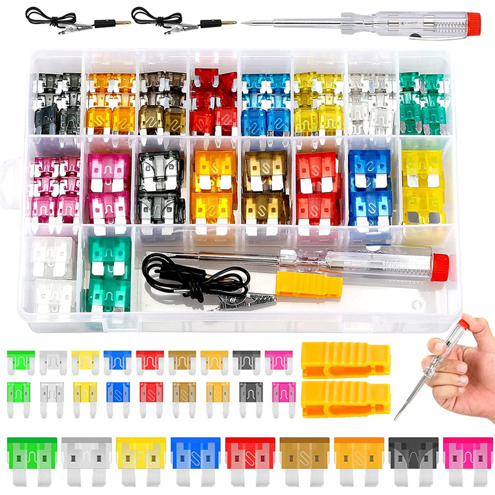306pcs Car Fuse Combination Kit With Circuit Testers Pullers Zinc Sheet Small / Medium-sized Fuse Set