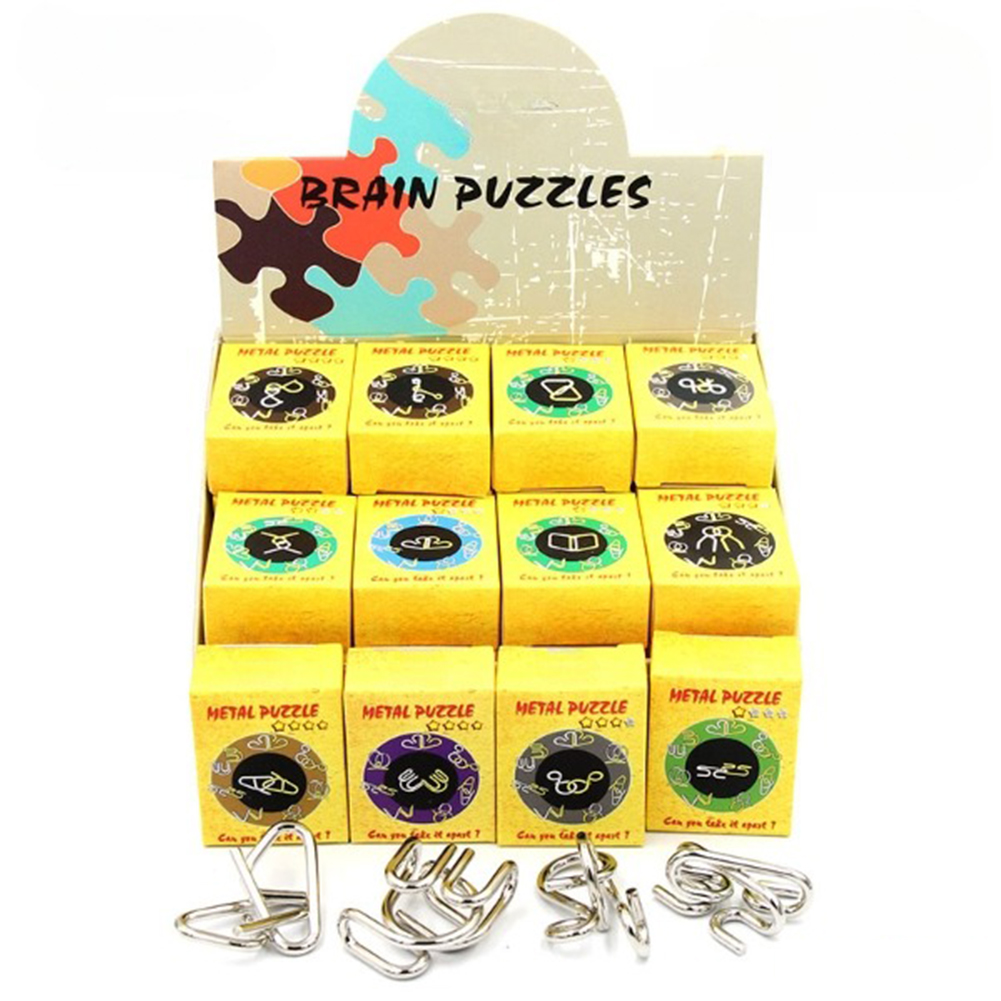 32pcs Brain Teaser Puzzles Puzzle Unlock Mind Teasing Intelligence Development Toys Kids Desk Trinkets
