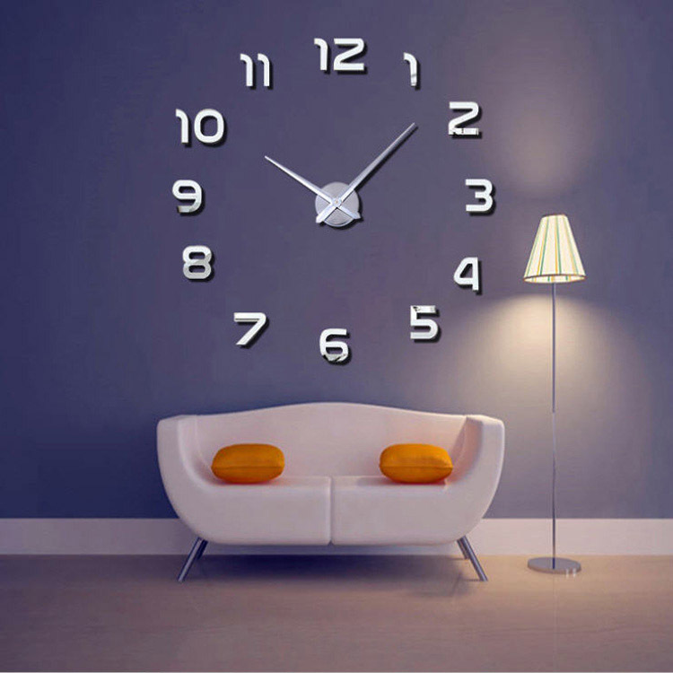 3D Big Size Wall Clock Mirror Sticker Diy Living Room Decor Meetting Room Wall Clock