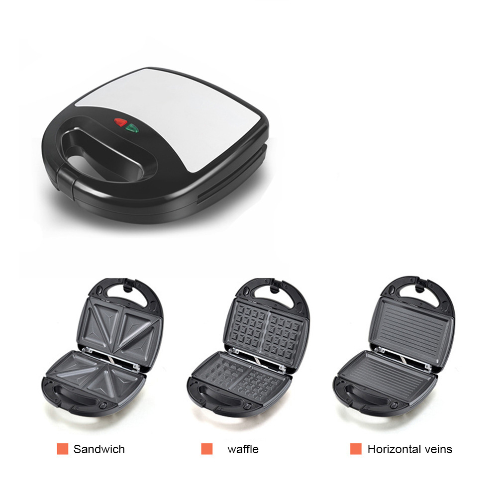 3-in-1 Household Waffle Maker Quick Heating Non-stick Coating Sandwich Maker with Removable Plates