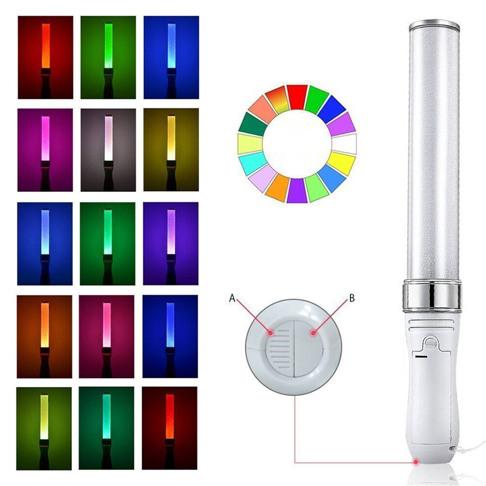 3w LED Glow Light Stick 15 Colors Change Fan Cheering Lightstick For Wedding Raves Concert Party Camping Sporting Events