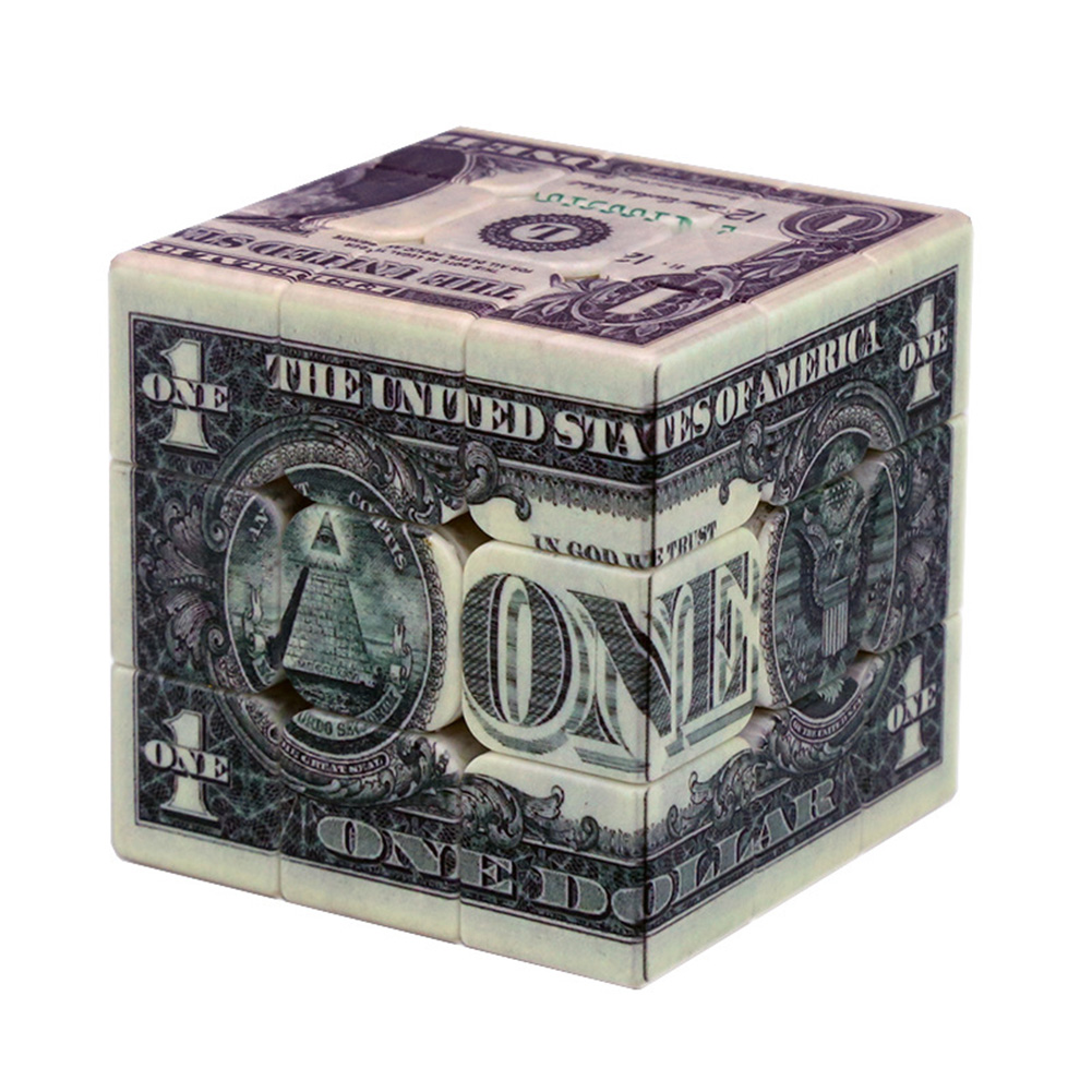 3×3 Magic Cube Paper Money Pattern Printing Speed Cube Intellectual Development Educational Toys
