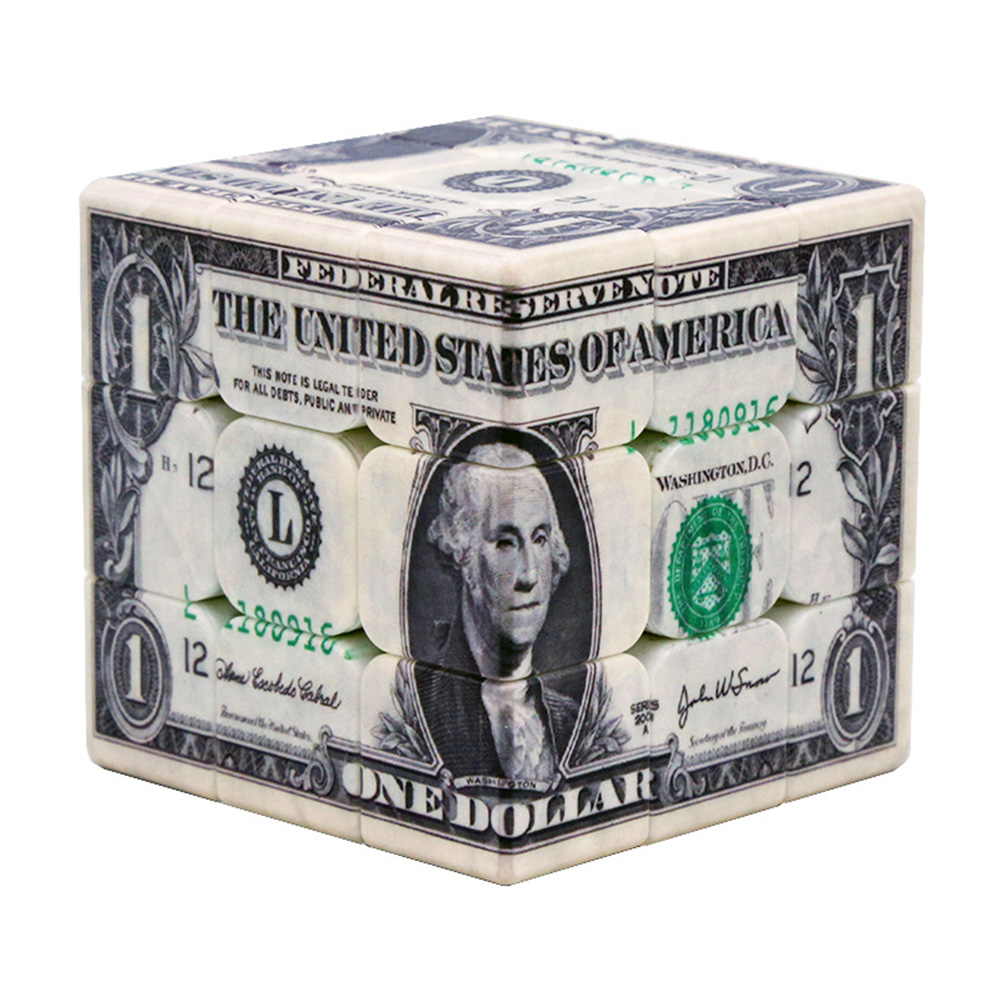 3×3 Magic Cube Paper Money Pattern Printing Speed Cube Intellectual Development Educational Toys