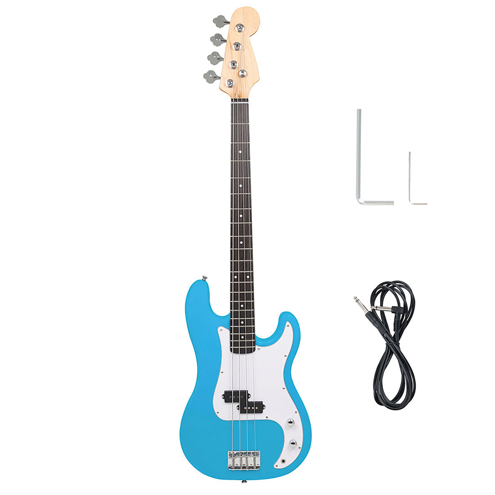 4 String Electric Bass Guitar Full Size With Connecting Line Fingerboard Wrench Instrument Wrench For Grown-ups Beginners