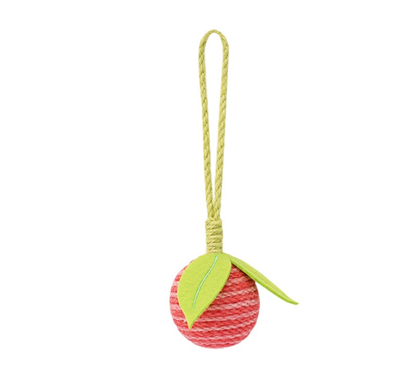 4.5cm Pet Cat Sisal Ball Simulation Fruit Shape Chew Toys Pet Supplies For Relieve Stress Anxiety Boredom