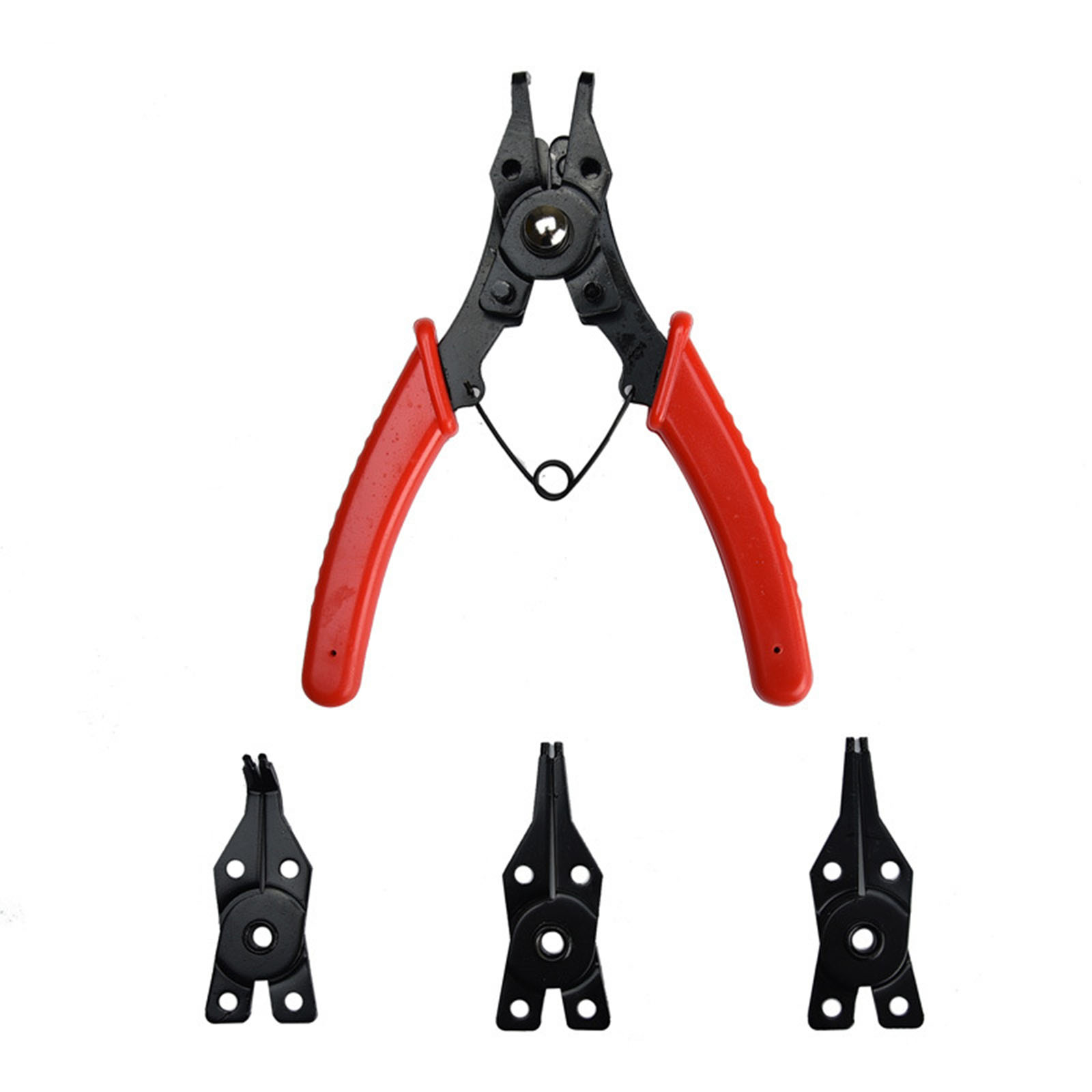 4-in-1 Multifunctional Snap-Ring Pliers Multi Crimp Tool Ring Remover Retaining Circlip Pliers Yellow