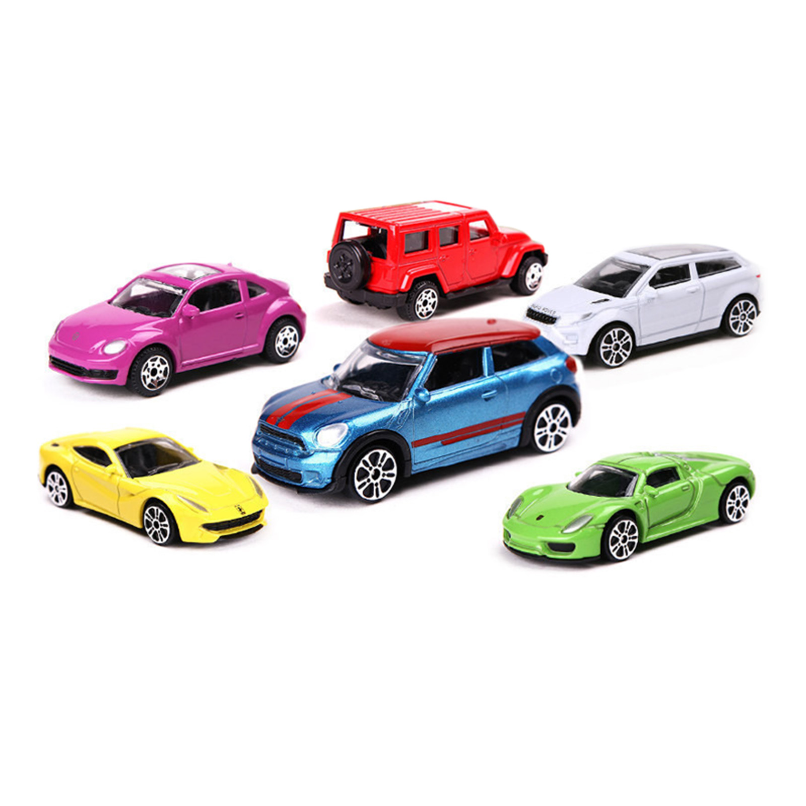 6pcs Alloy Cars Set Simulation Diecast Car Model Ornaments For Boys Girls Birthday Christmas Gifts VB8702