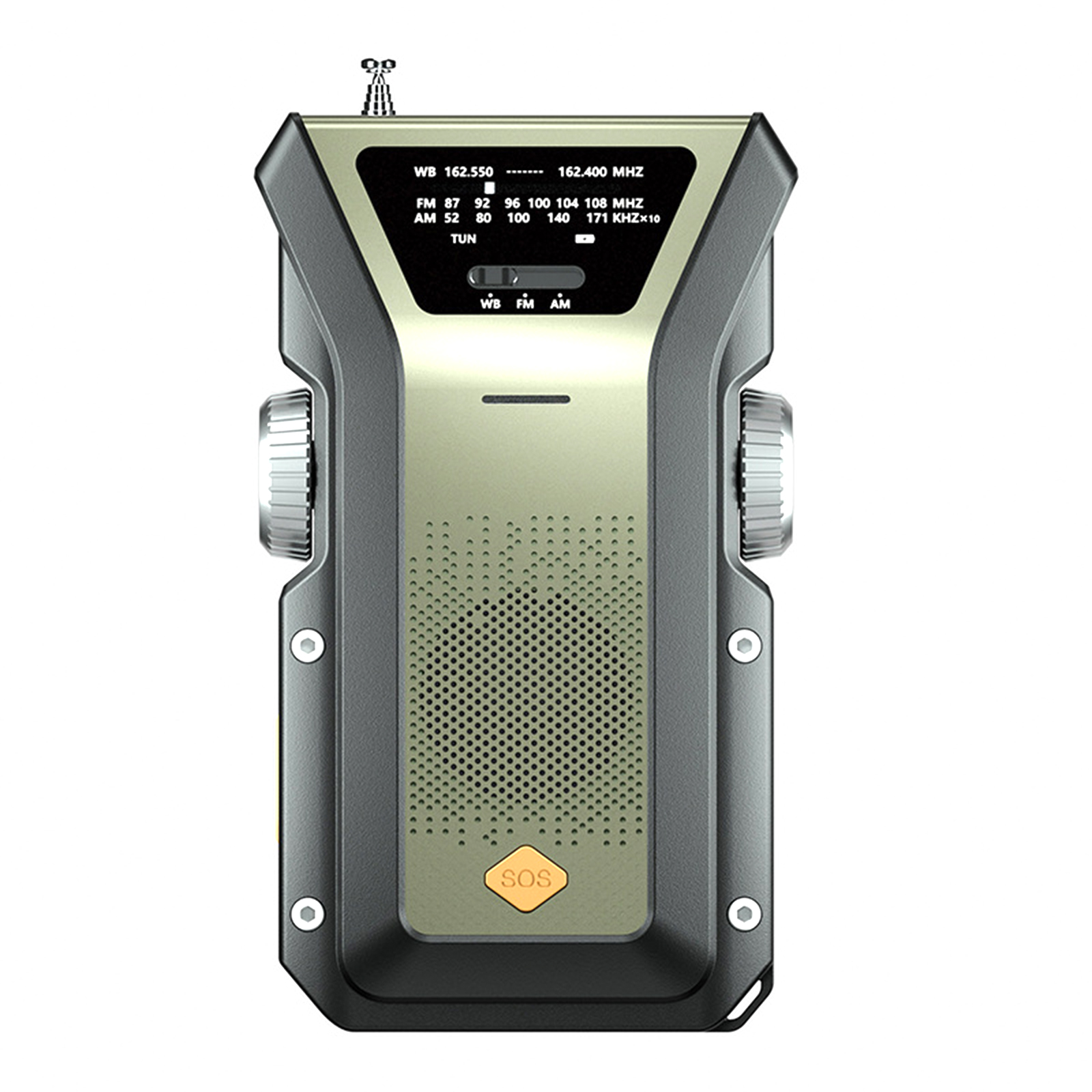 7.5W Hand Crank Radio With 4000mAh Battery AM/FM/WB 87-108 MHZ 520~1710 KHZ 162.400~162.550MHZ LED Flashlight Emergency Radio
