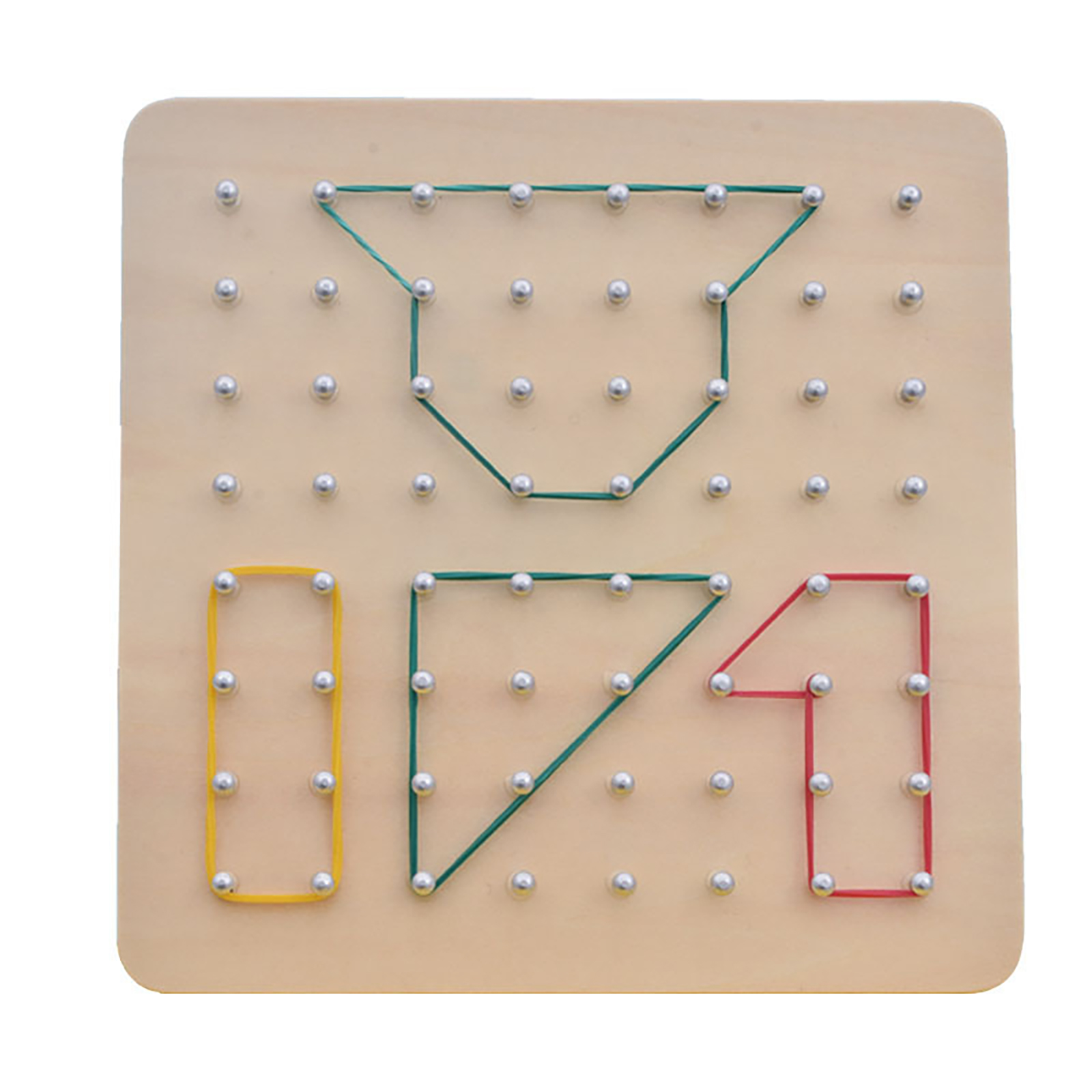 79pcs/88pcs Wooden Geoboard With Rubber Bands Math Pattern Blocks Geo Board With Pattern Cards Educational Toy For Kids Birthday Gifts