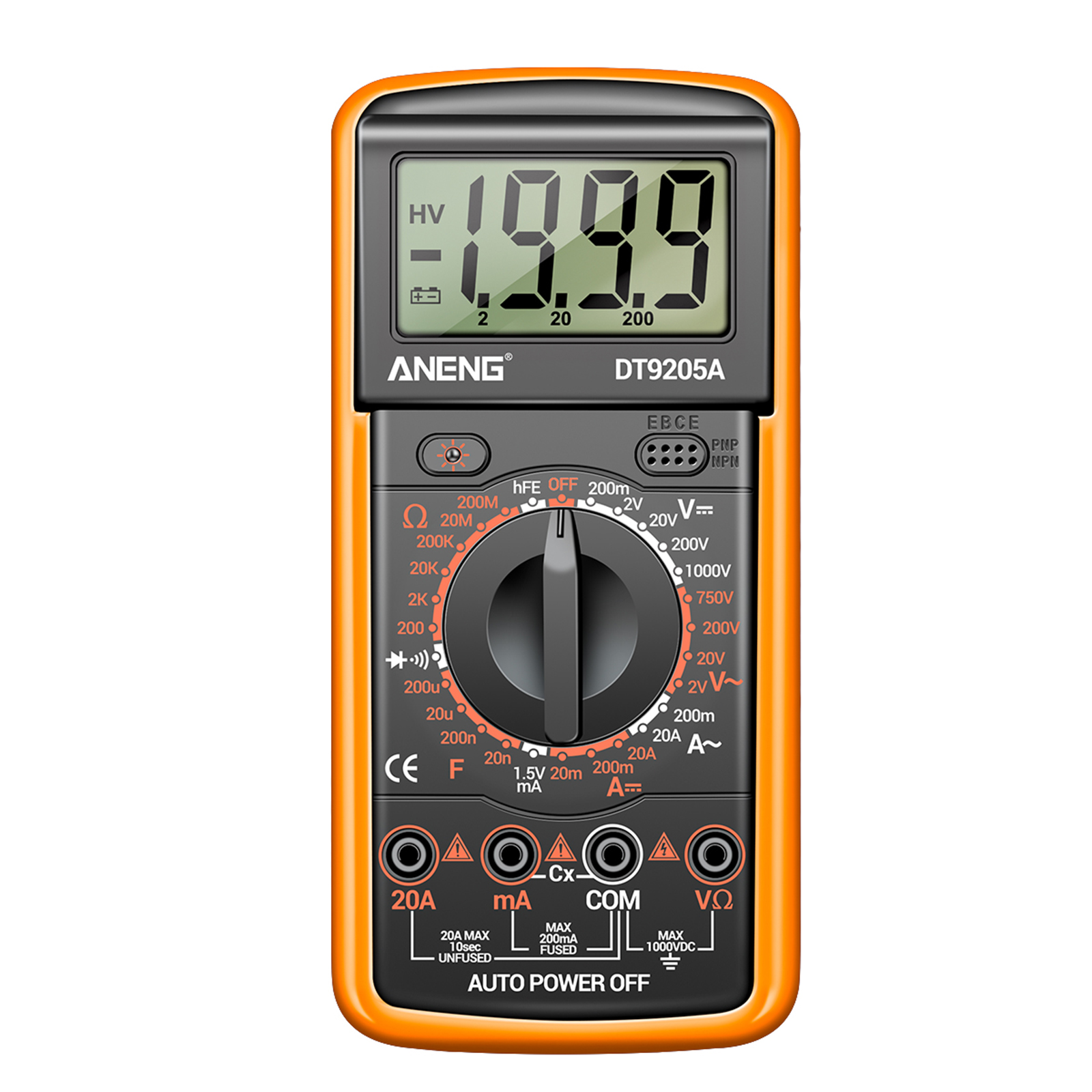 ANENG DT9205A Digital Multimeter 1999 Counts High-precision AC/DC Voltage Current Tester Multi-function