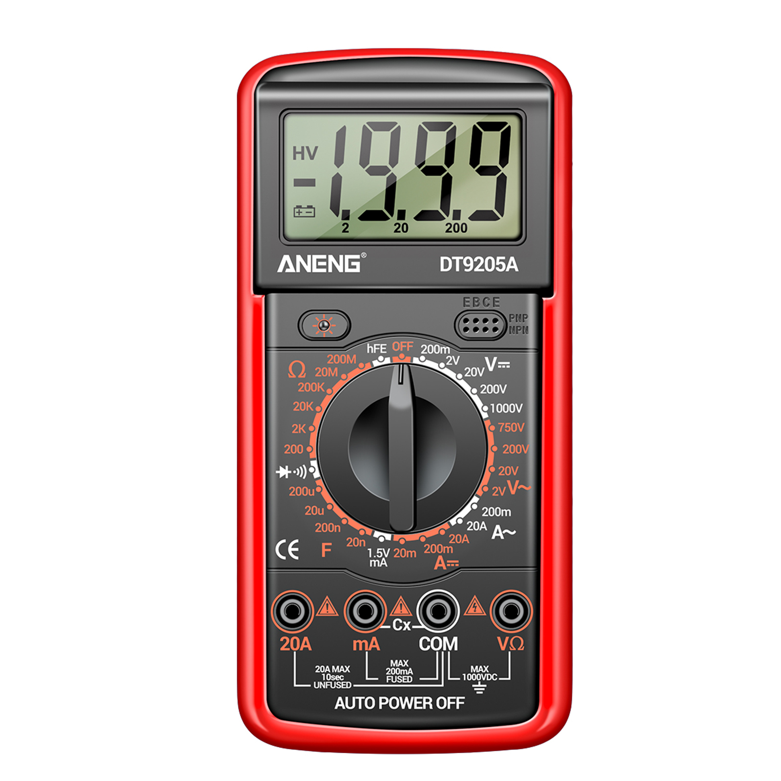 ANENG DT9205A Digital Multimeter 1999 Counts High-precision AC/DC Voltage Current Tester Multi-function