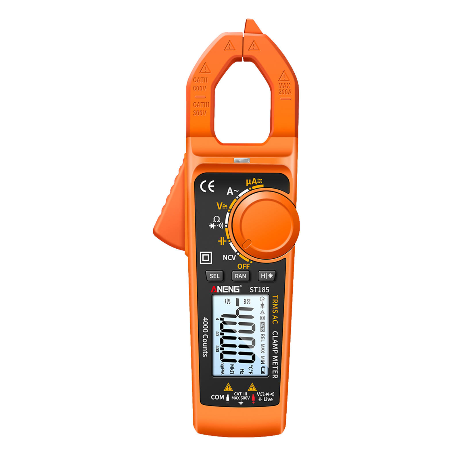 ANENG St185 Digital Clamp Meter Multimeter 4000 Counts Auto-ranging Tester AC DC Voltage Current Detection Pen