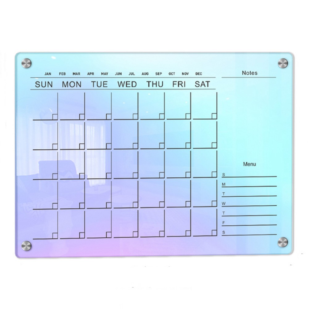 Acrylic Calendar For Fridge Weekly Strong Magnetic Thick Erasable Board Planner For Refrigerator Whiteboard With 6 Erasable Markers