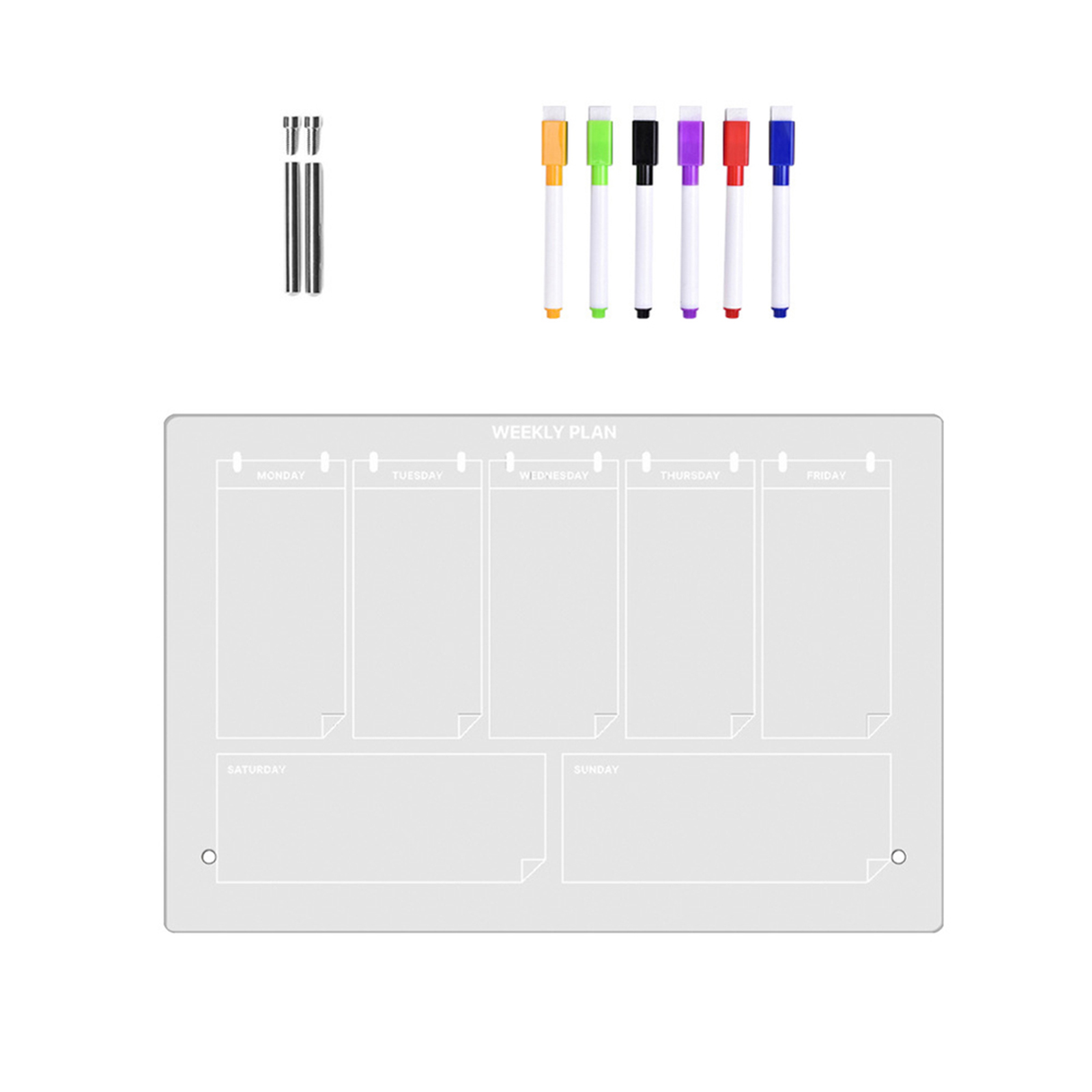 Acrylic Calendar Weekly Planning Board Desktop Clear Memo Note Board Whiteboard With Stand 6 Markers For Office Home School