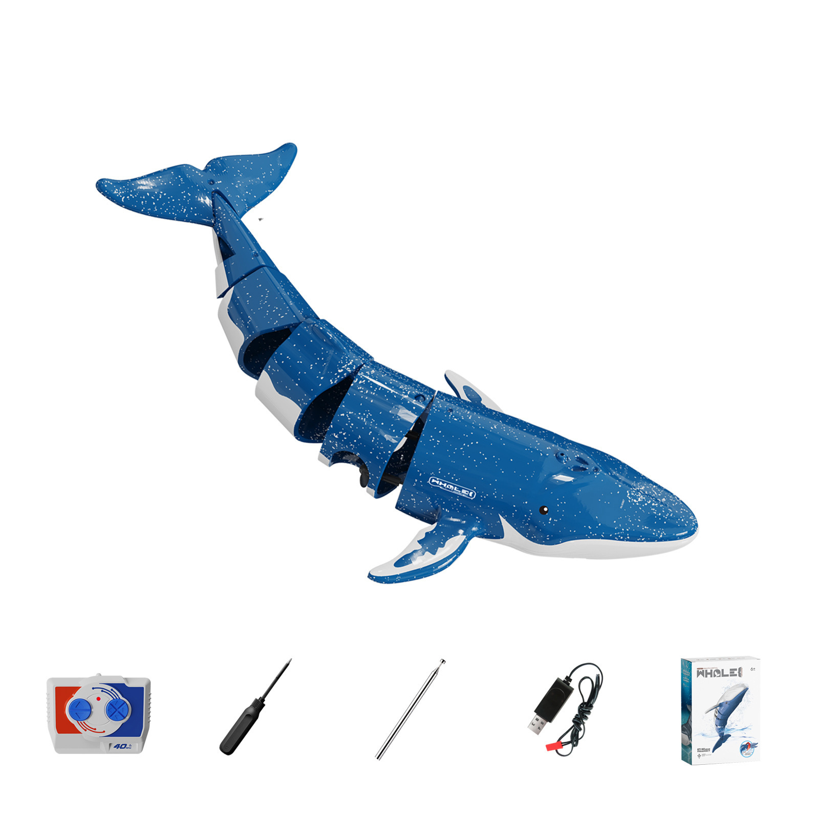 B4 Remote Control Whale Simulation Water Boat Summer Electric Shark Diving Spray Boat Toys For Boys Gifts